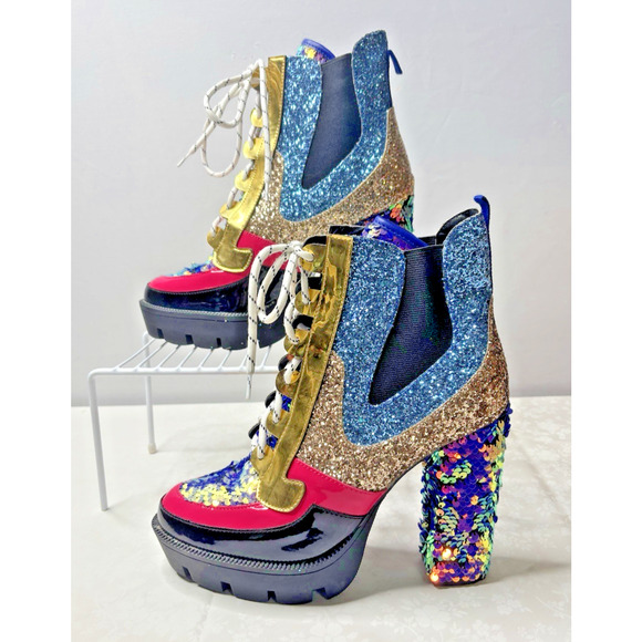 Cape Robbin Shoes - Cape Robbin Women’s Nell-v Boots Mermaid Metallic Size 9